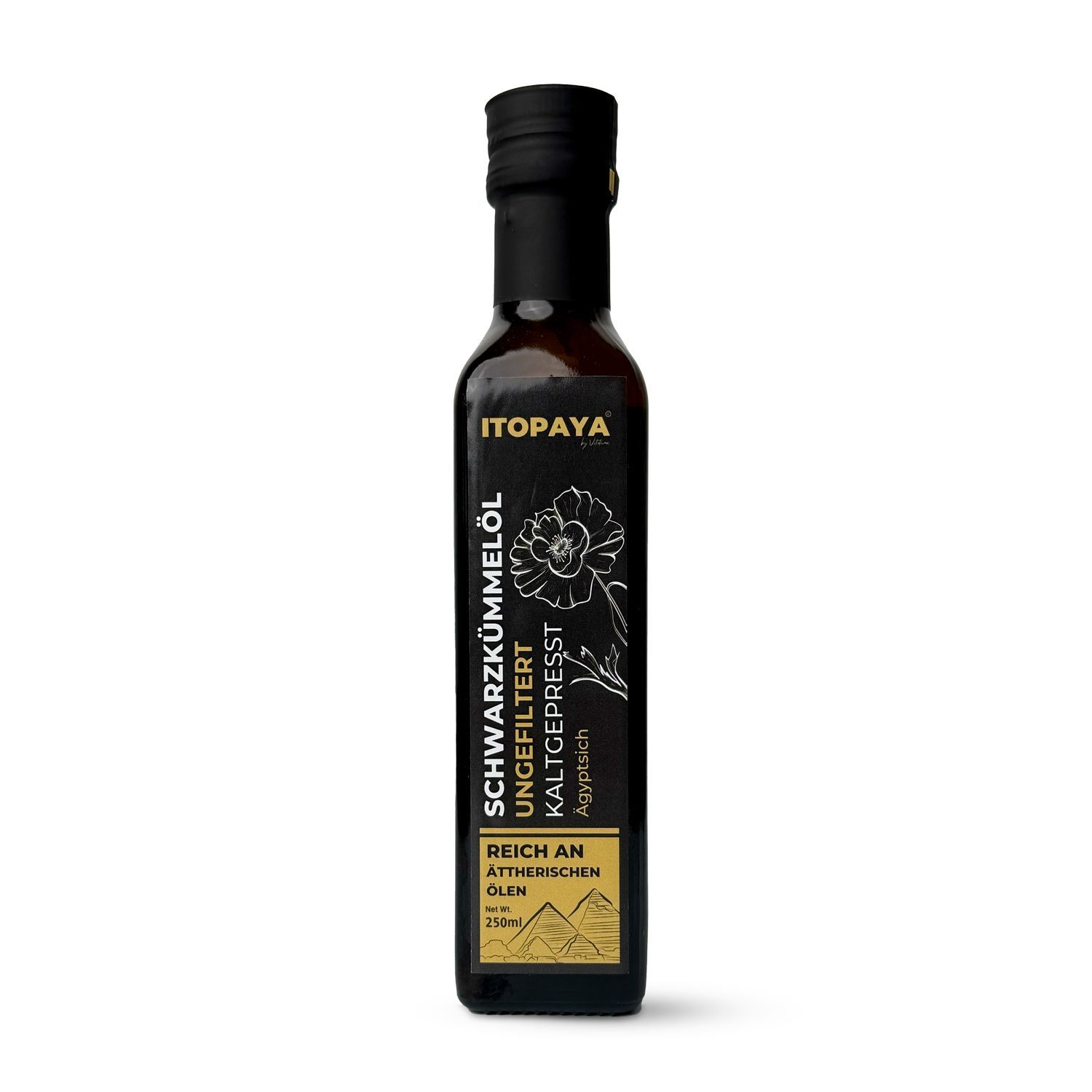 ITOPAYA Ägyptisches ungefiltertes Schwarzkümmel Öl 250 ml